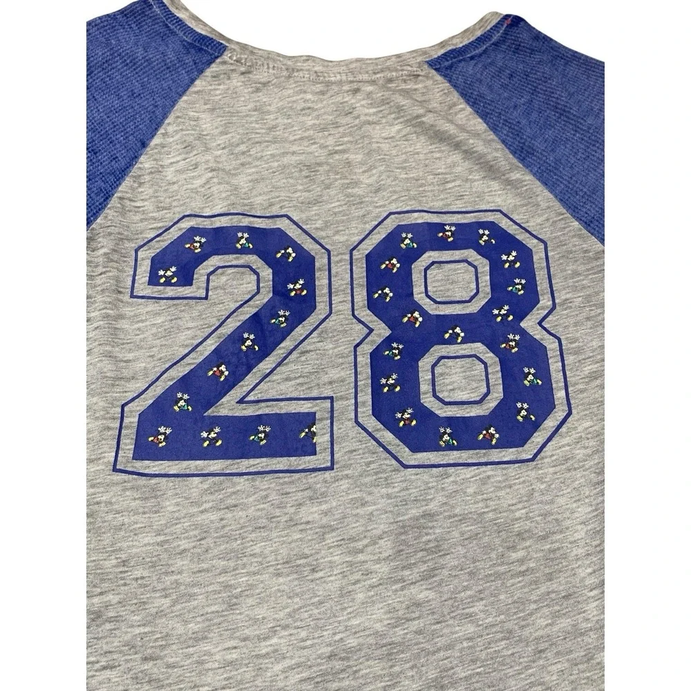 DISNEY PARKS Mickey Mouse Youth Raglan Shirt Kids Small Blue Gray